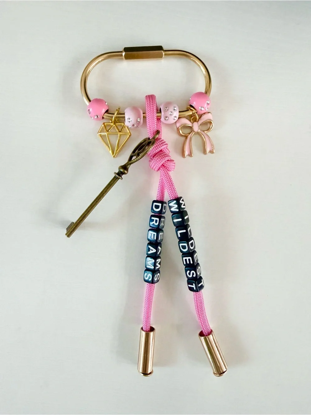 NEW Handmade Wildest Dreams Key Pink Coquette Bag Charm Keychain